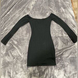 Princess Polly Black long sleeve/a bit off the shoulder dress